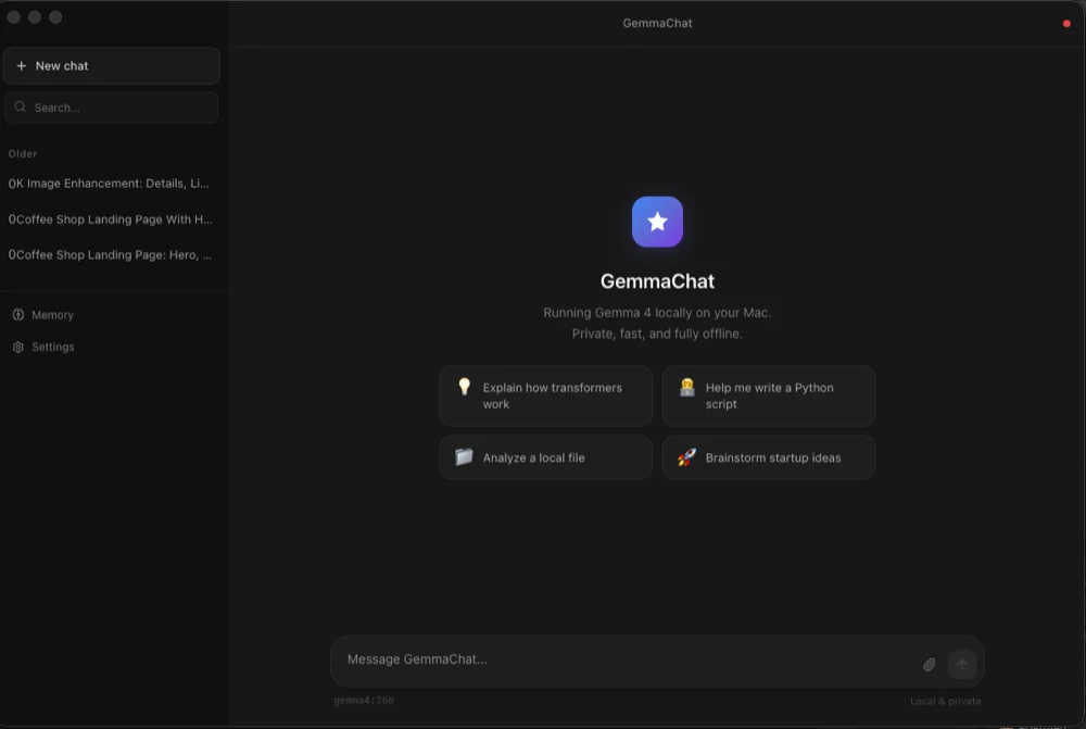 GemmaChat desktop app